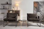 2 Chairs in 1 Box, Upholstered hanging armchair with arm pocket metal frame