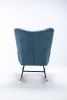 Rocking Chair, Soft Teddy Velvet Fabric Rocking Chair for Nursery