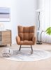 Rocking Chair, Soft Teddy Velvet Fabric Rocking Chair for Nursery