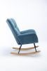 Rocking Chair, Soft Teddy Velvet Fabric Rocking Chair for Nursery