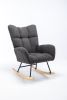 Rocking Chair, Soft Teddy Velvet Fabric Rocking Chair for Nursery