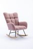 Rocking Chair, Soft Teddy Velvet Fabric Rocking Chair for Nursery