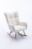Rocking Chair, Soft Teddy Velvet Fabric Rocking Chair for Nursery