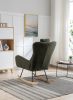 35.5 inch Rocking Chair, Soft Teddy Velvet Fabric Rocking Chair for Nursery