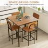 5 Pieces Industrial Dining Table Set with Counter Height Table and 4 Bar Stools