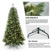 6FT PE/PVC Mixed Automatic Christmas Tree With Lights Xmas Decoration Light Up Holiday Season