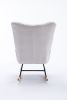 Rocking Chair, Soft Teddy Velvet Fabric Rocking Chair for Nursery