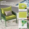 4-Piece Rope Patio Furniture Set, Outdoor Furniture with Tempered Glass Table