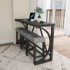 Bar Table Set with Power Outlet, Bar Table and Chairs Set, 4 Piece Dining Table Set, Industrial Breakfast Table Set, for Living Room, Dining Room