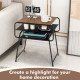 3-tier Compact Side End Table with Storage Shelf