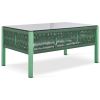 4-Piece Rope Patio Furniture Set, Outdoor Furniture with Tempered Glass Table