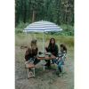 Picnic Table and Umbrella Combo - Brown Desk Camping Supplies Dining Tables Chair Outdoor Tourist Furniture
