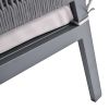 4-Piece Rope Patio Furniture Set, Outdoor Furniture with Tempered Glass Table