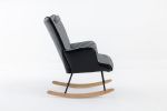 35.5 inch Rocking Chair, Soft Houndstooth Fabric Leather Fabric Rocking Chair for Nursery