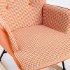 35.5 inch Rocking Chair, Reading Chair, Balcony Chair,Soft Houndstooth Fabric Leather Fabric Rocking Chair for Nursery
