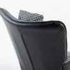35.5 inch Rocking Chair, Reading Chair, Balcony Chair,Soft Houndstooth Fabric Leather Fabric Rocking Chair for Nursery