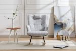 35.5 inch Rocking Chair, Soft Houndstooth Fabric Leather Fabric Rocking Chair for Nursery