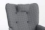 35.5 inch Rocking Chair, Soft Houndstooth Fabric Leather Fabric Rocking Chair for Nursery