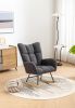 Rocking Chair, Soft Teddy Velvet Fabric Rocking Chair for Nursery