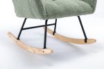 Rocking Chair, Soft Teddy Velvet Fabric Rocking Chair for Nursery
