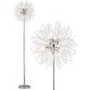Modern Crystal Floor Lamp (9-Light, 70-Inch, Chrome), Standing Lamp with Footswitch, LED Floor Lamp (Bulbs NOT Included)