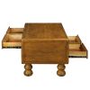 Rectangle Living Room Coffee Table Set, 3-Piece Solid Wood Living Room Table Set, 1 Coffee Table and 2 End Table