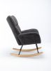Rocking Chair, Soft Teddy Velvet Fabric Rocking Chair for Nursery