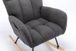 Rocking Chair, Soft Teddy Velvet Fabric Rocking Chair for Nursery