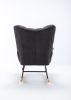 Rocking Chair, Soft Teddy Velvet Fabric Rocking Chair for Nursery