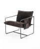 2 Chairs in 1 Box, Upholstered hanging armchair with arm pocket metal frame