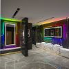 Large Bathroom LED Vanity Mirror RGB Color Changing Backlit Bathroom Mirror Shatterproof Dimmable Anti-Fog led Mirror