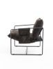 2 Chairs in 1 Box, Upholstered hanging armchair with arm pocket metal frame