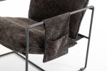 2 Chairs in 1 Box, Upholstered hanging armchair with arm pocket metal frame