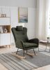 35.5 inch Rocking Chair, Soft Teddy Velvet Fabric Rocking Chair for Nursery