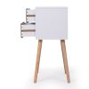 Nightstand with 2 Drawers, Bedside Tables with Solid Wood Legs and Storage, End Table, Side Table, Bedside Furniture for Bedroom, Living Room