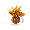 Pumpkin Fall Decorations with Sunflower Maple Leaves Berry for Table Centerpieces