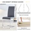 Table and chair set, large modern minimalist rectangular dining table, 0.39-inch black imitation marble tabletop and silver metal legs