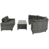 8-pieces Outdoor Wicker Round Sofa Set, Half-Moon Sectional Sets All Weather, Curved Sofa Set With Rectangular Coffee Table