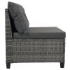 8-pieces Outdoor Wicker Round Sofa Set, Half-Moon Sectional Sets All Weather, Curved Sofa Set With Rectangular Coffee Table