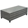 8-pieces Outdoor Wicker Round Sofa Set, Half-Moon Sectional Sets All Weather, Curved Sofa Set With Rectangular Coffee Table