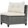 8-pieces Outdoor Wicker Round Sofa Set, Half-Moon Sectional Sets All Weather, Curved Sofa Set With Rectangular Coffee Table