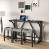Bar Table Set with Power Outlet, Bar Table and Chairs Set, 4 Piece Dining Table Set, Industrial Breakfast Table Set, for Living Room, Dining Room