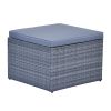 6-piece All-Weather Wicker PE rattan Patio Outdoor Dining Conversation Sectional Set with coffee table, wicker sofas, ottomans