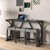 Bar Table Set with Power Outlet, Bar Table and Chairs Set, 4 Piece Dining Table Set, Industrial Breakfast Table Set, for Living Room, Dining Room